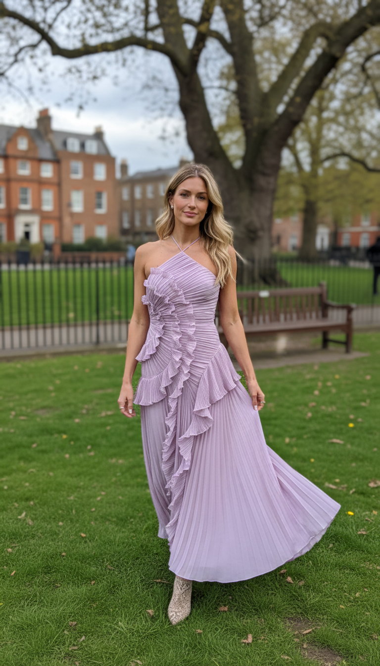 Rosé | Vestido Largo Plisado