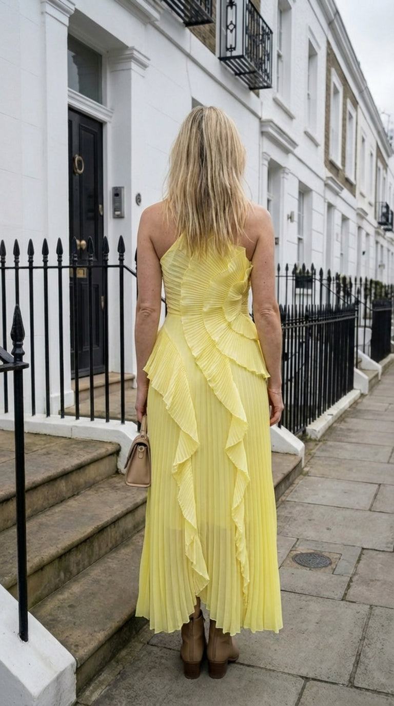 Rosé | Vestido Largo Plisado