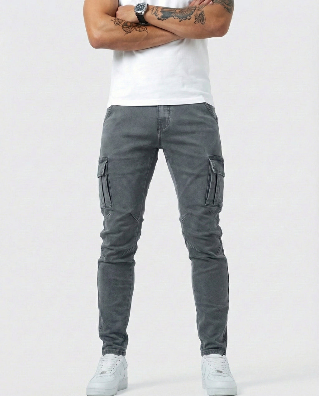 Hugo | Pantalón Cargo Marino Elástico