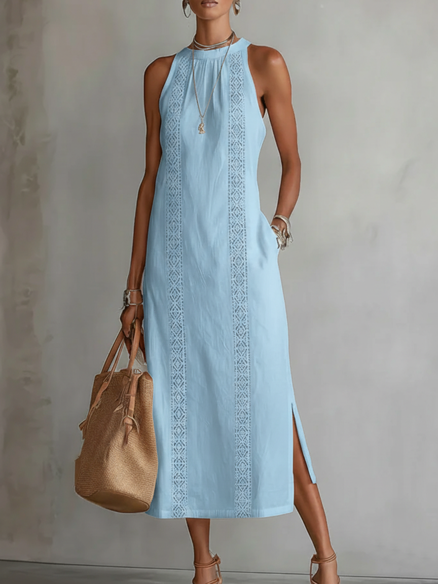 JIMENA | VESTIDO MIDI CON CUELLO CLÁSICO